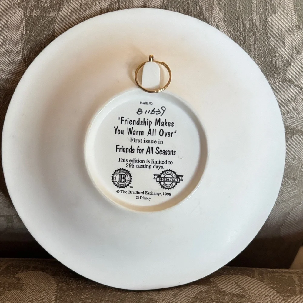 Disney. Bradford Exchange Brand. “Friendship Makes You Warm All Over.”